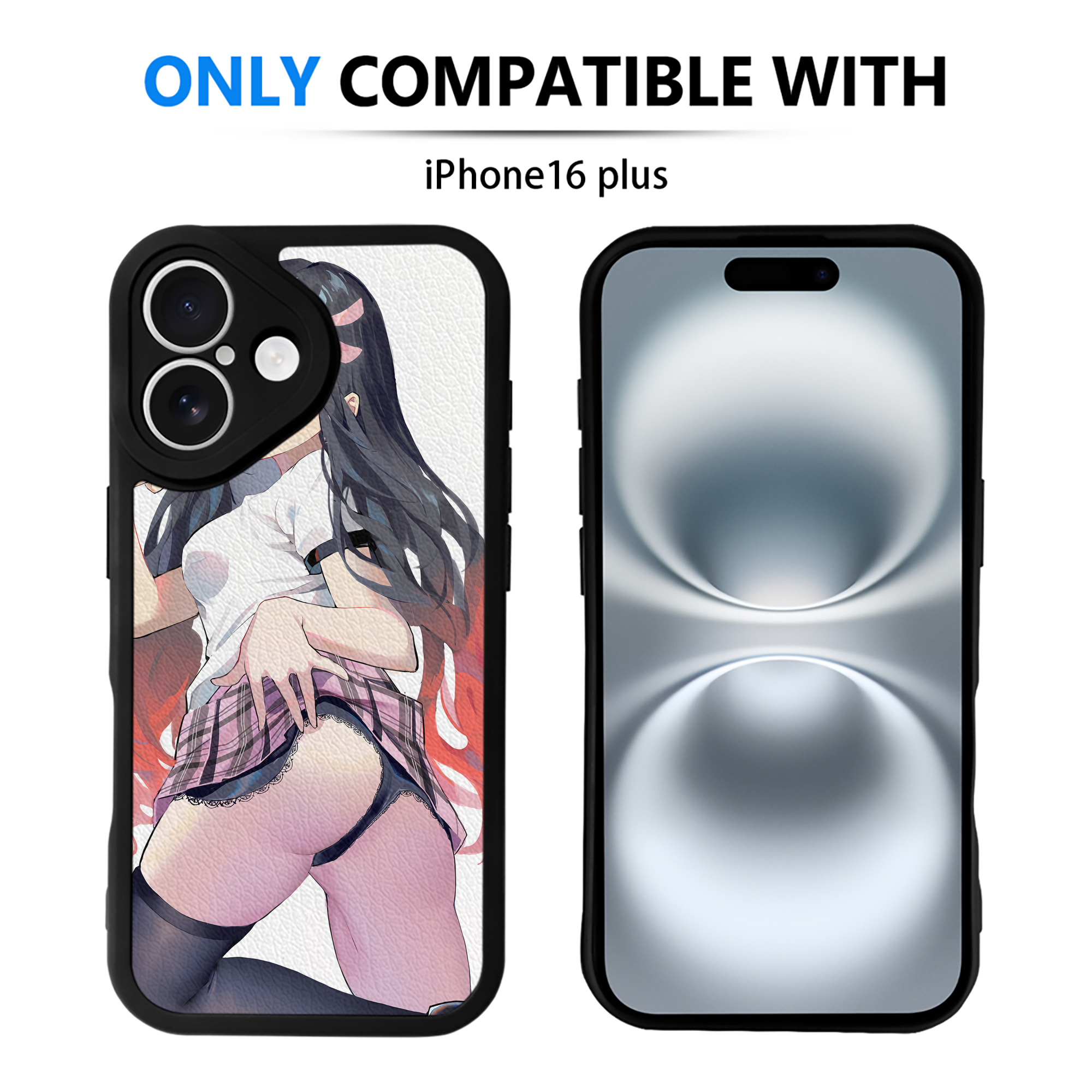 （画像用） 鬼滅の刃（きめつのやいば）竈門 禰󠄀豆子／かまど ねずこ Kamado Nezuko 【iPhone 16シリーズ対応】シリコンスマホケース（レザー調） 材質：シリコン